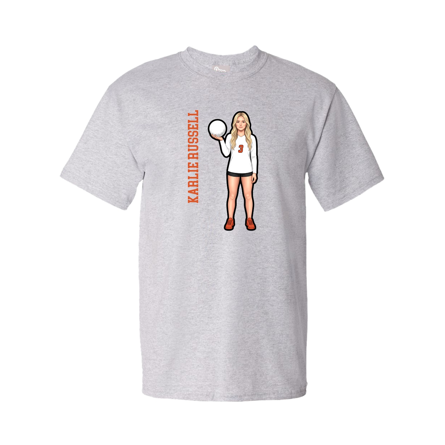 Youth Tee — Name Vertical in Grey