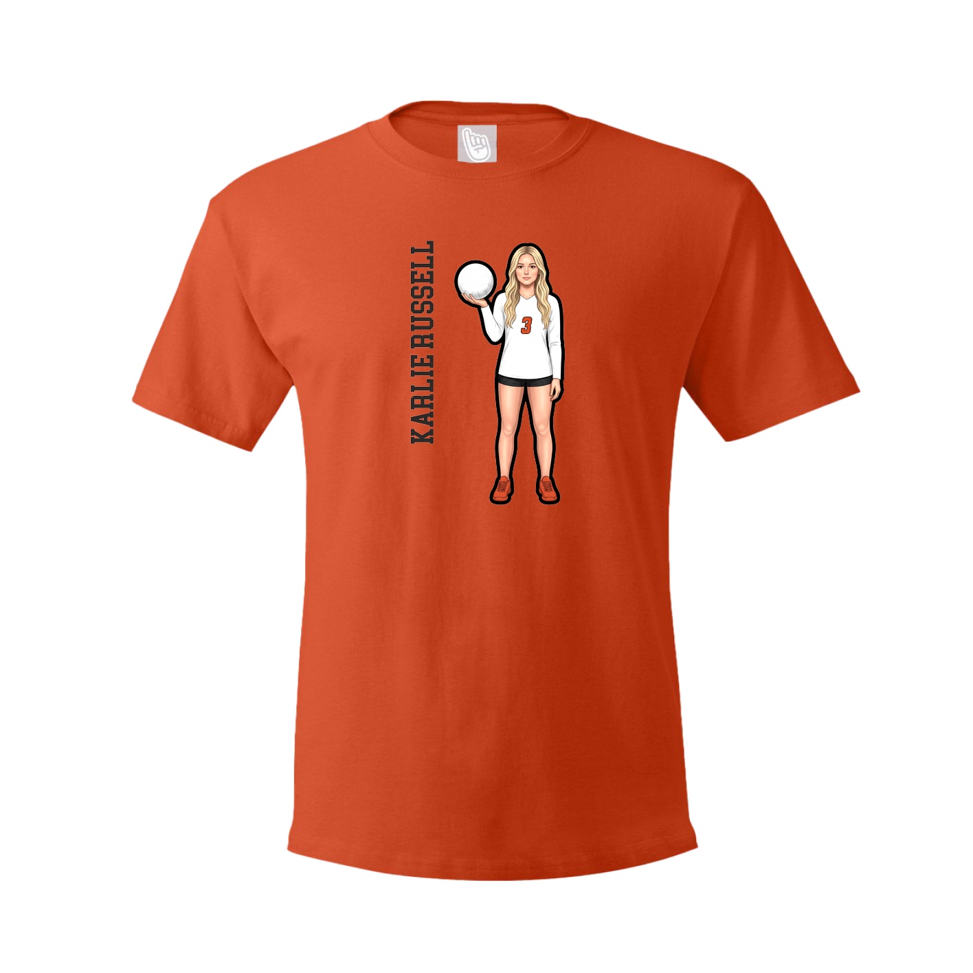 Youth Tee — Name Vertical in Orange