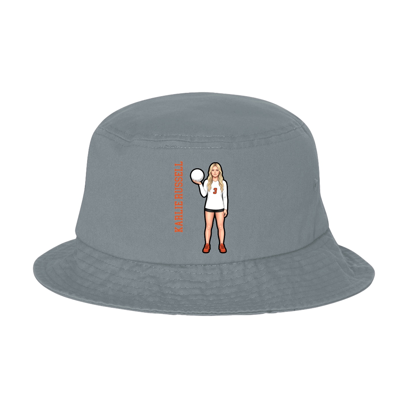 Bucket Cap — Name Vertical in Grey