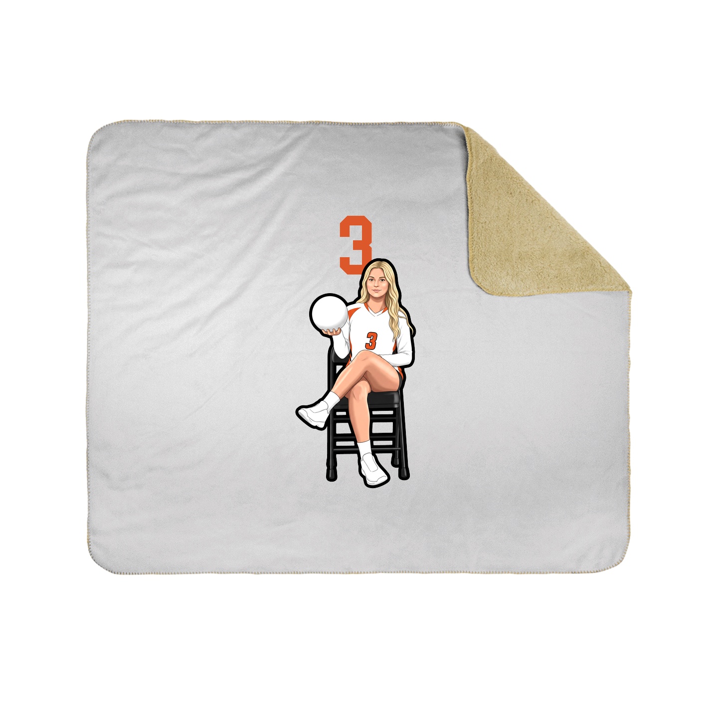 Throw Blanket — Number Top in White