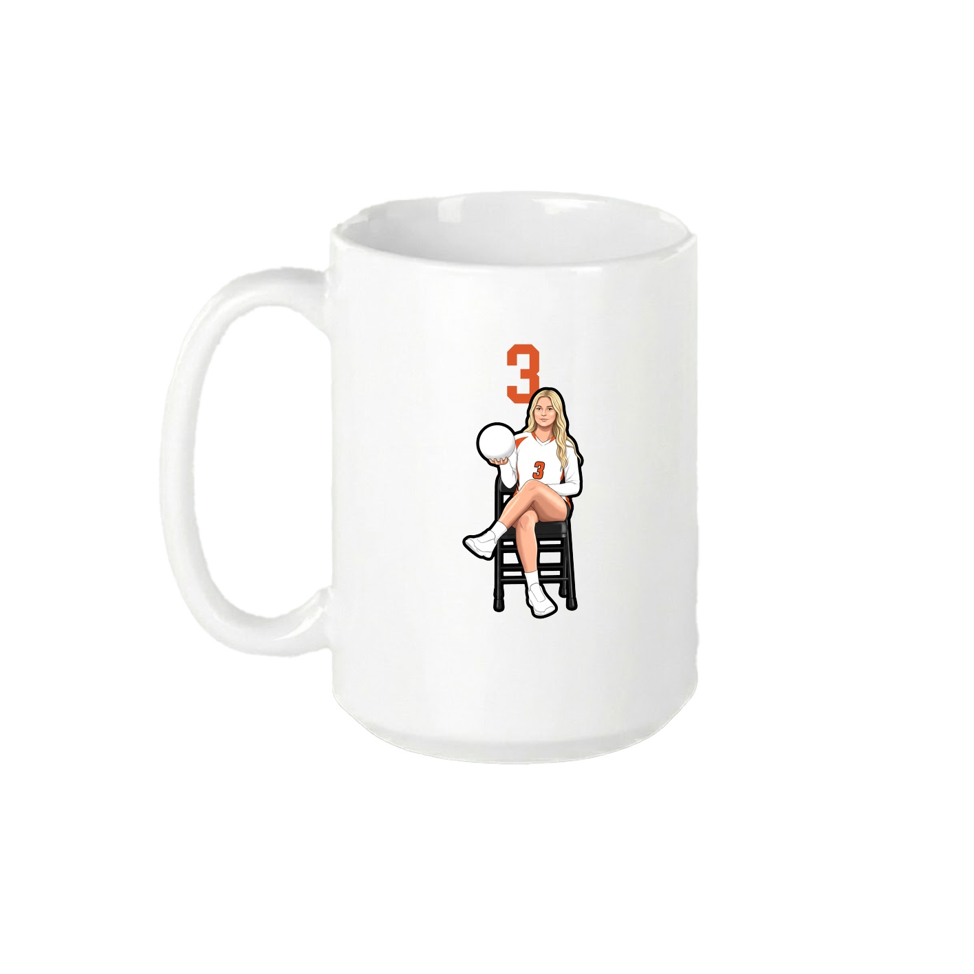 15oz Coffee Mug — Number Top in White