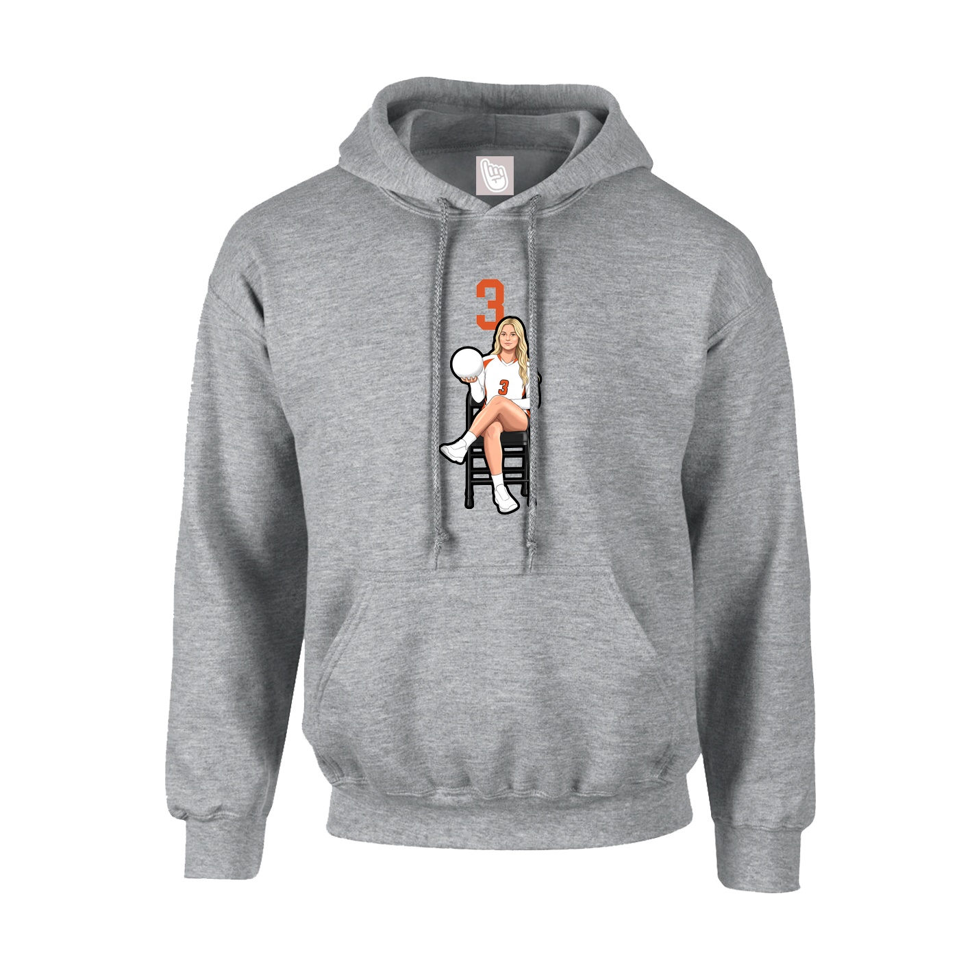 Hoodie — Number Top in Grey
