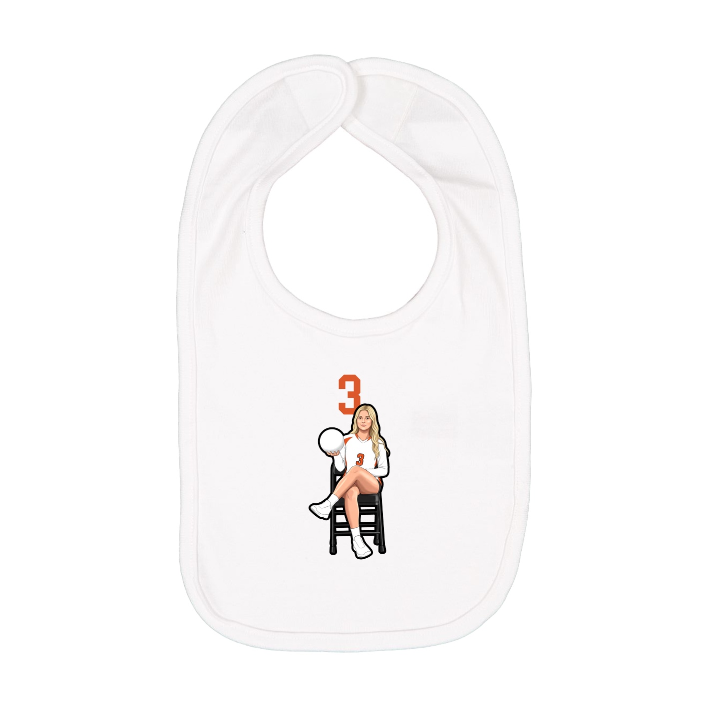 Infant Bib — Number Top in White