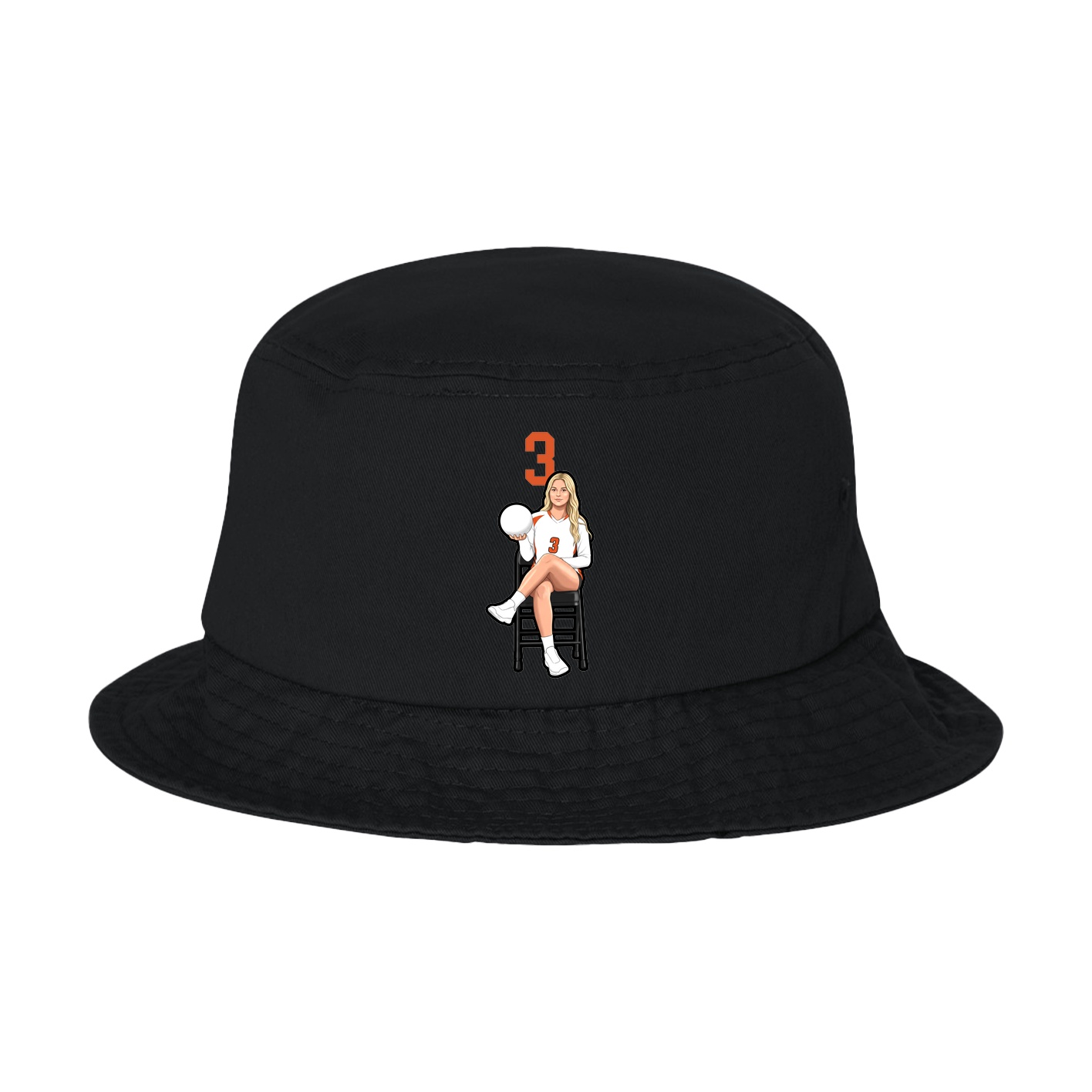 Bucket Cap — Number Top in Black