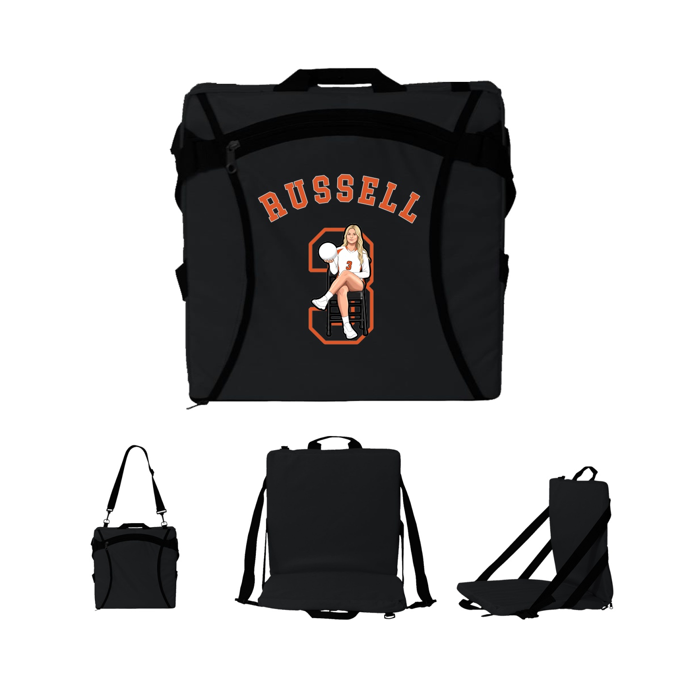 Folding Stadium Seat — Shirsey Arch in Black