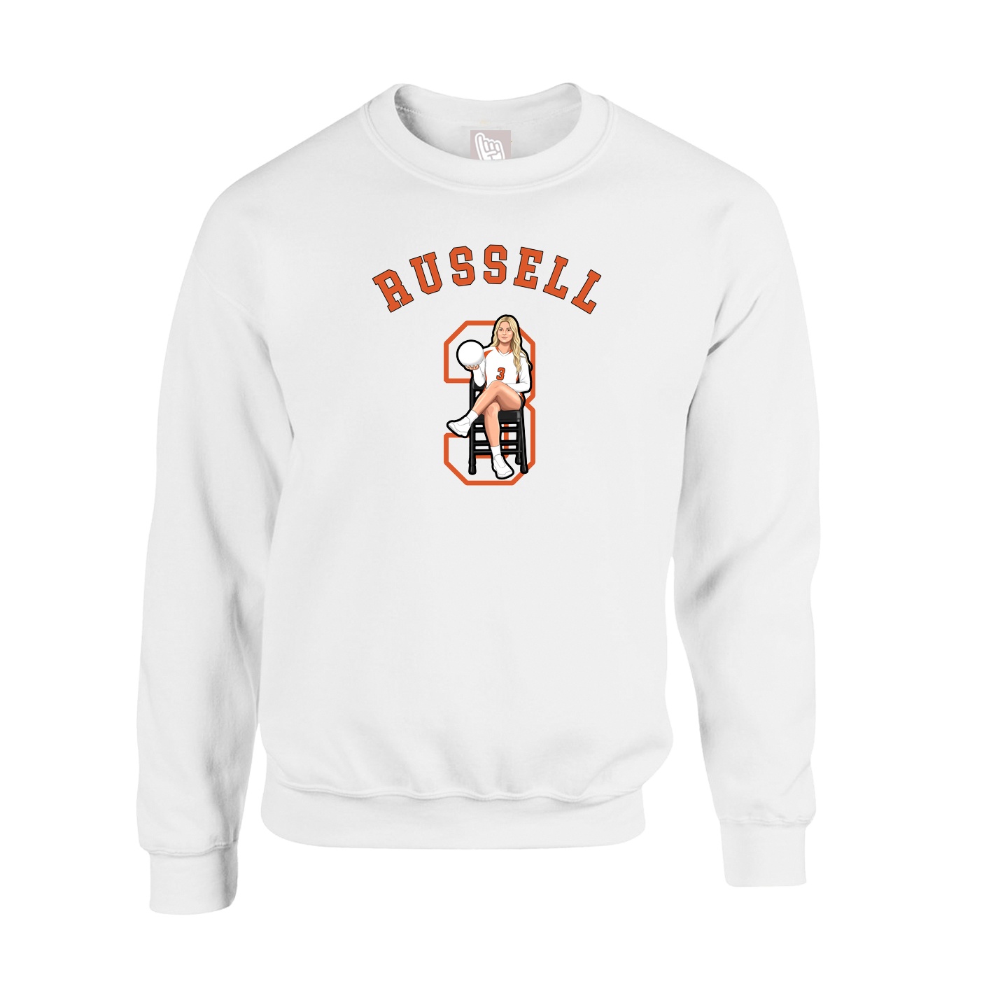 Fleece Crew — Shirsey Arch in White