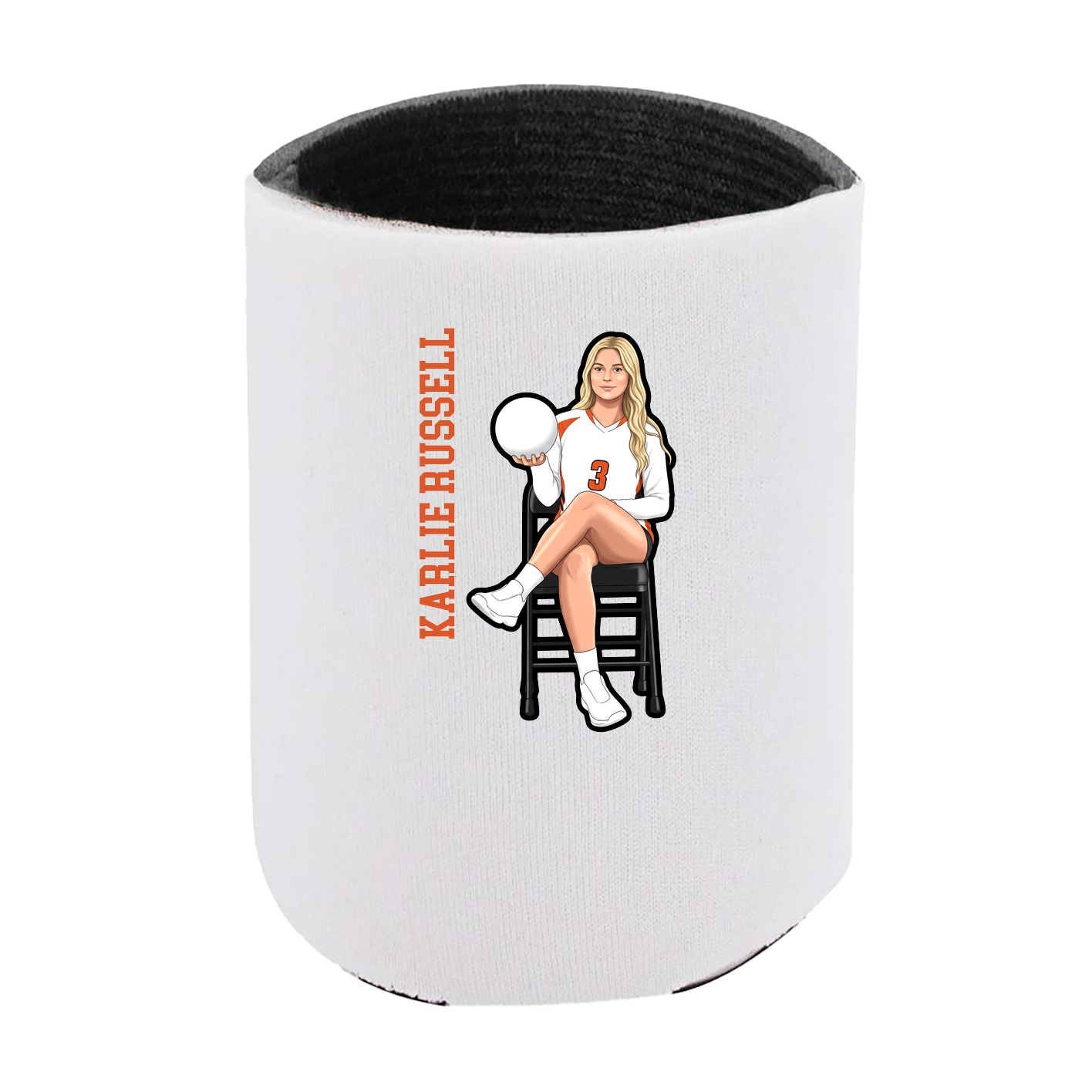 Can Holder — Name Vertical in White