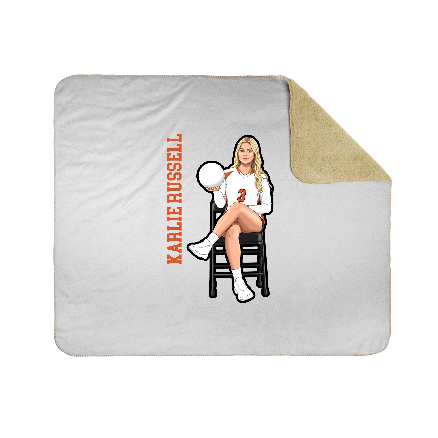 Throw Blanket — Name Vertical in White