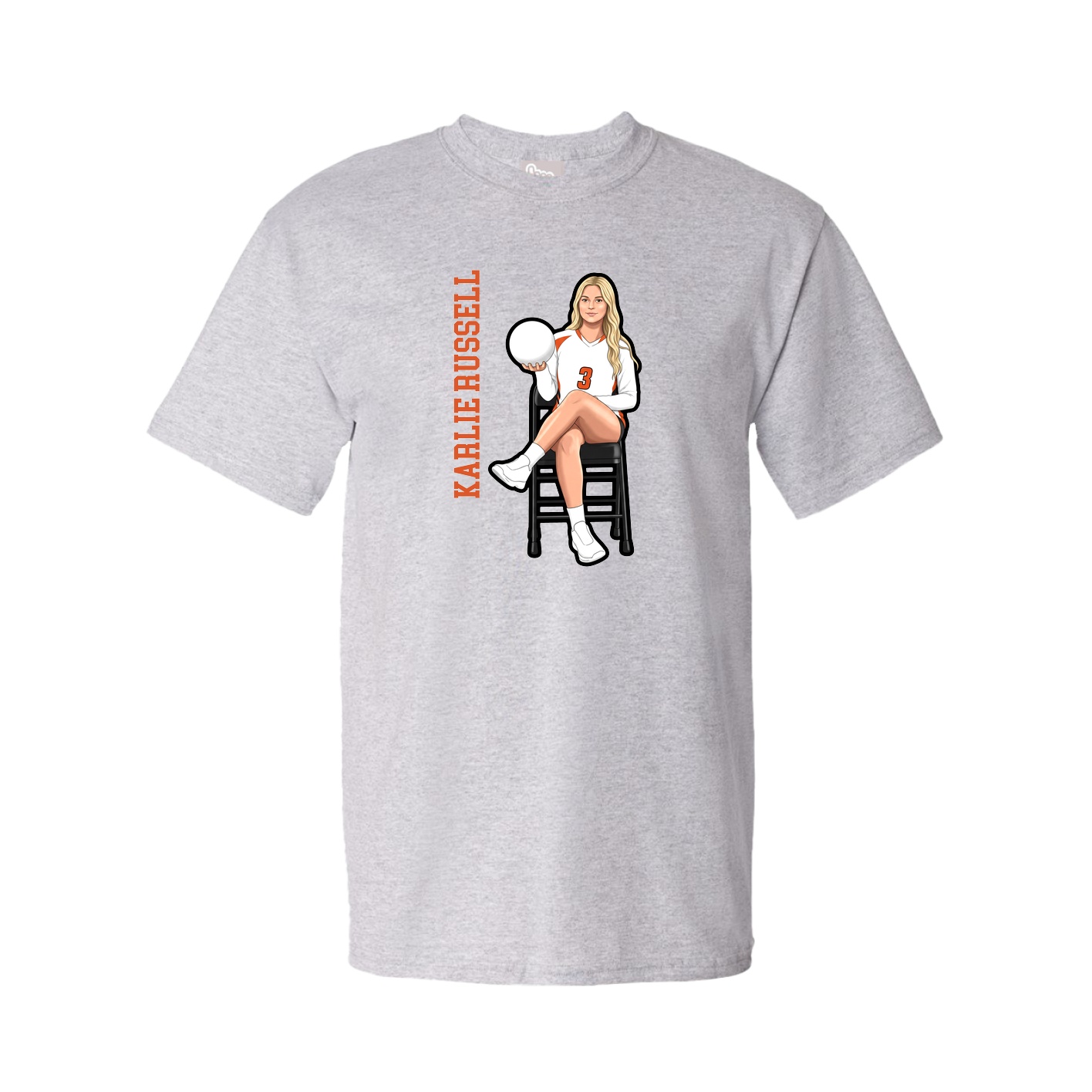 Tee — Name Vertical in Grey