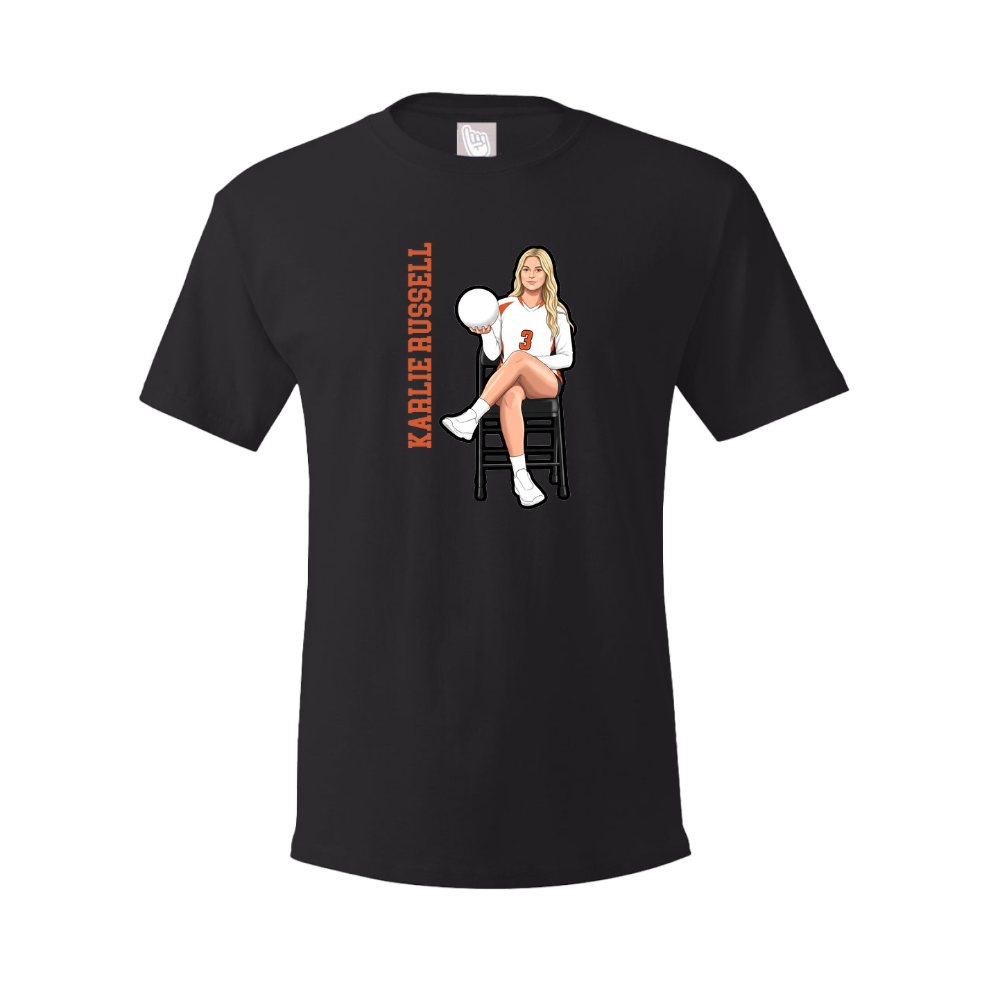 Youth Tee — Name Vertical in Black