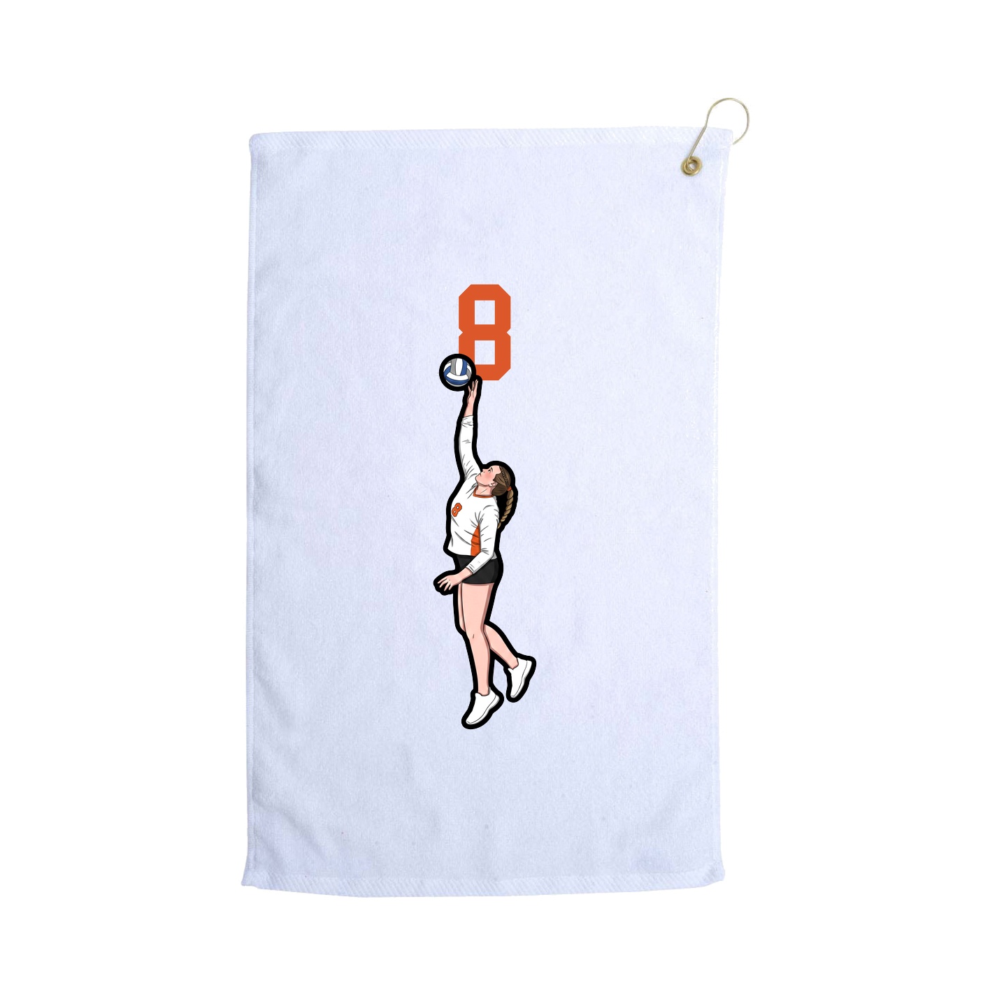Golf Towel — Number Top in White