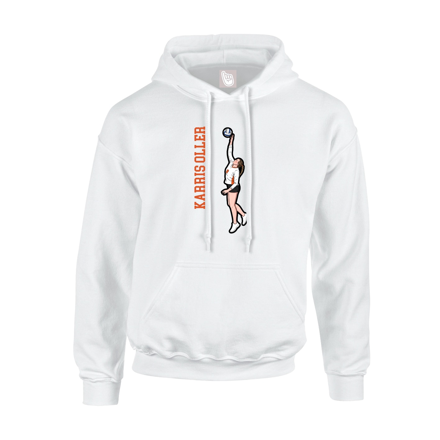 Hoodie — Name Vertical in White