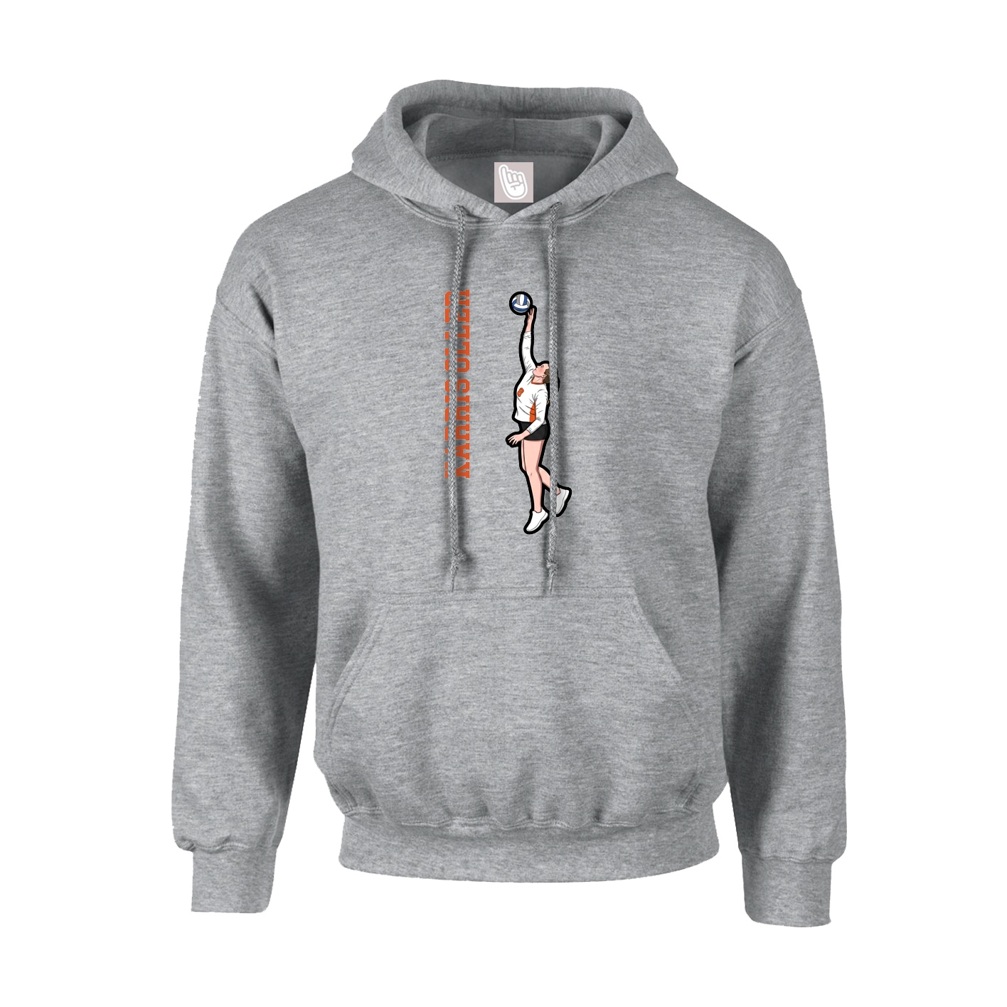 Youth Hoodie — Name Vertical in Grey