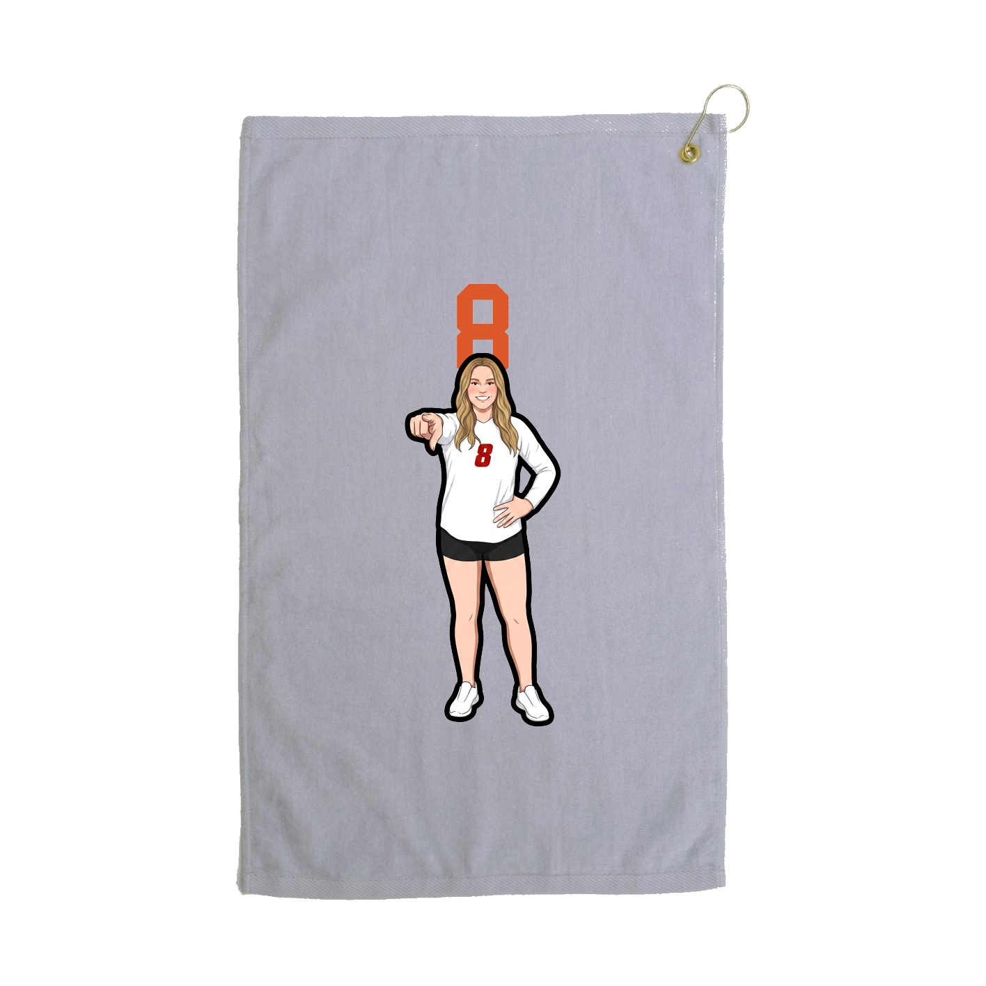 Golf Towel — Number Top in Grey