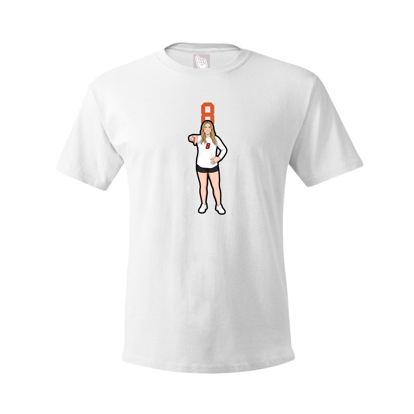 Youth Tee — Number Top in White