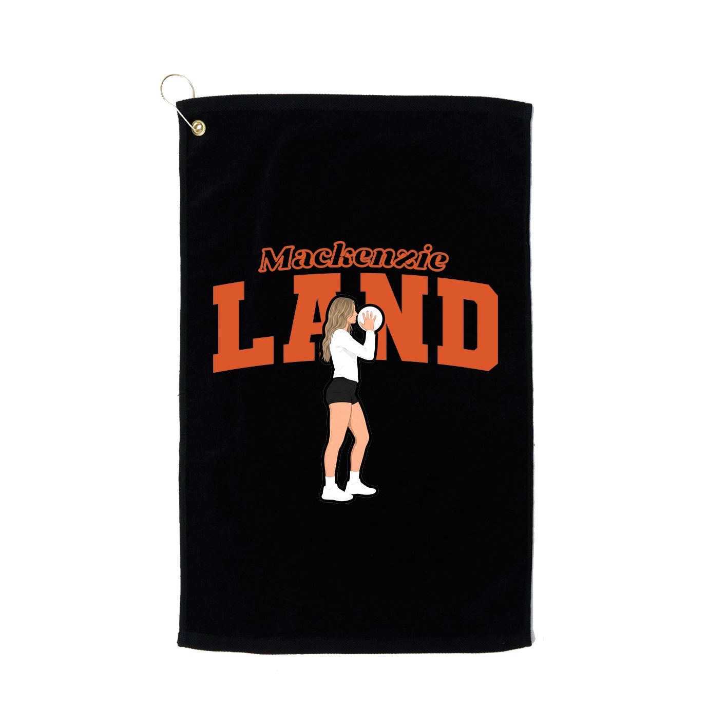 Golf Towel — Name Arch in Black