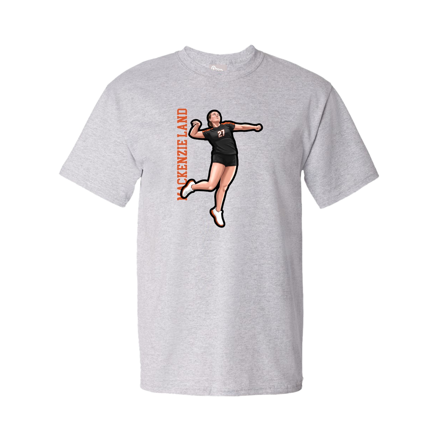 Tee — Name Vertical in Grey