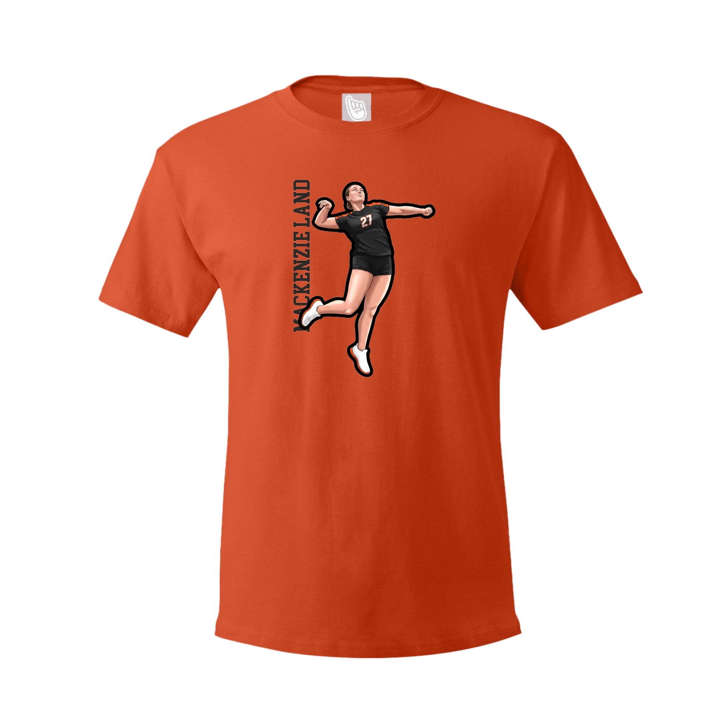 Youth Tee — Name Vertical in Orange