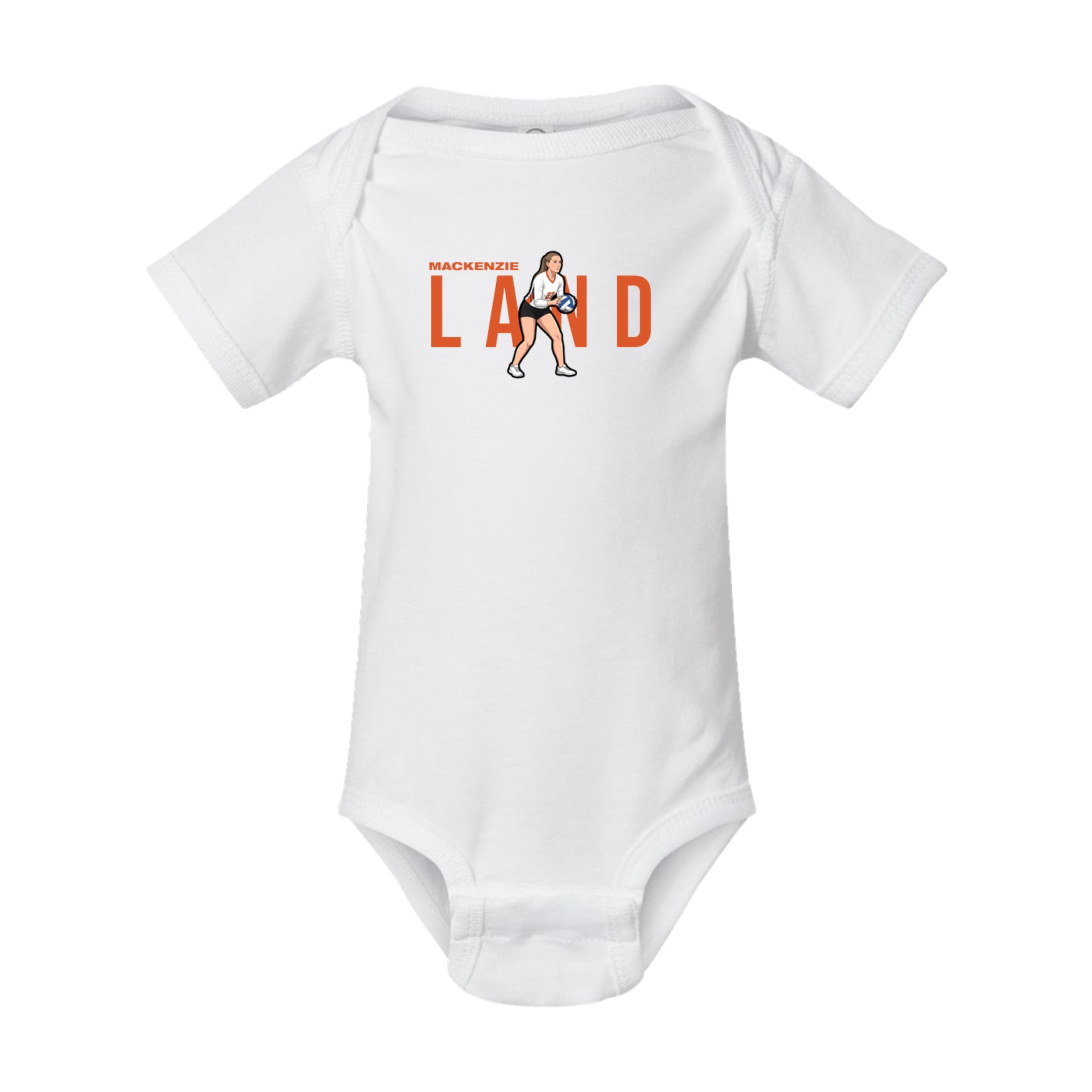 Baby Onesie — Player Name in White