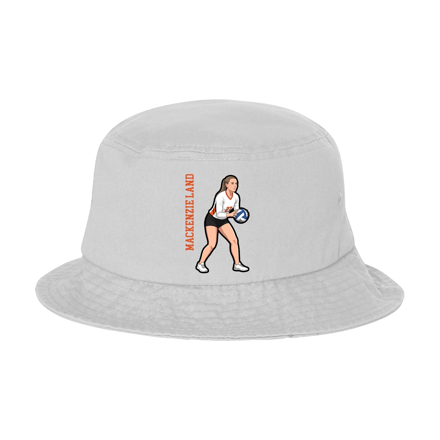 Bucket Cap — Name Vertical in White