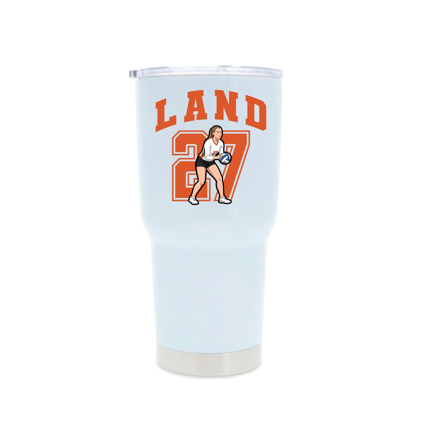 30oz Stainless Steel Tumbler — Number in White