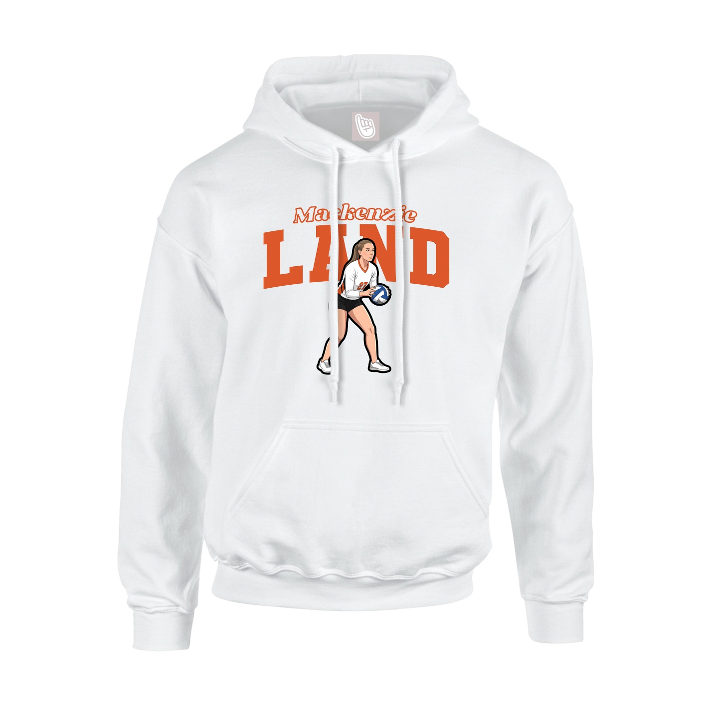 Hoodie — Name Arch in White