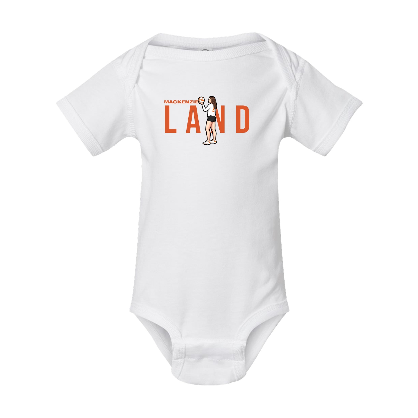 Baby Onesie — Player Name in White