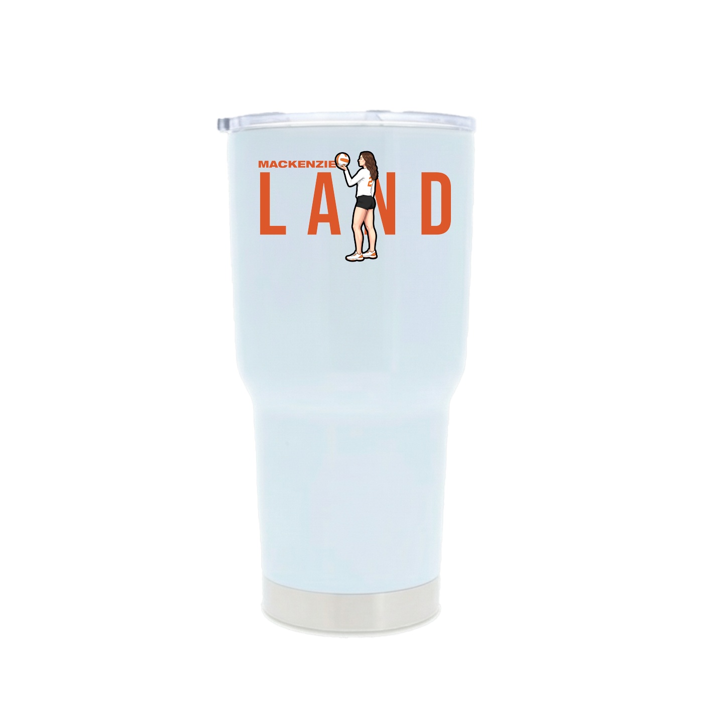 30oz Stainless Steel Tumbler — Player Name in White