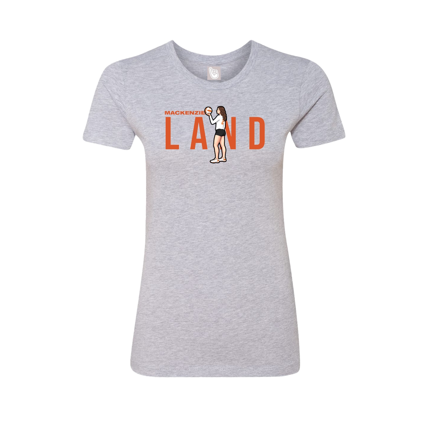 Fitted Women's Tee — Player Name in Grey