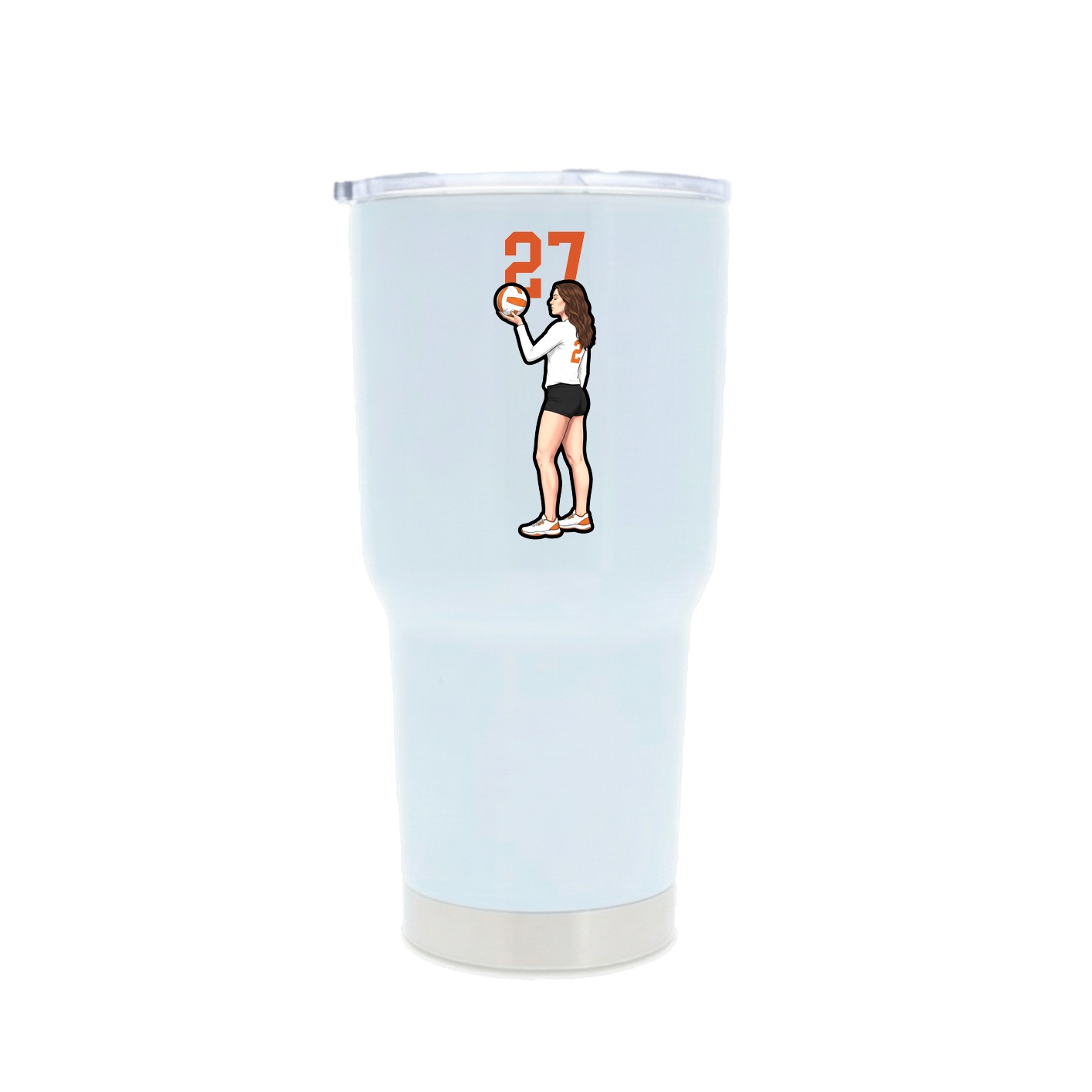 30oz Stainless Steel Tumbler — Number Top in White
