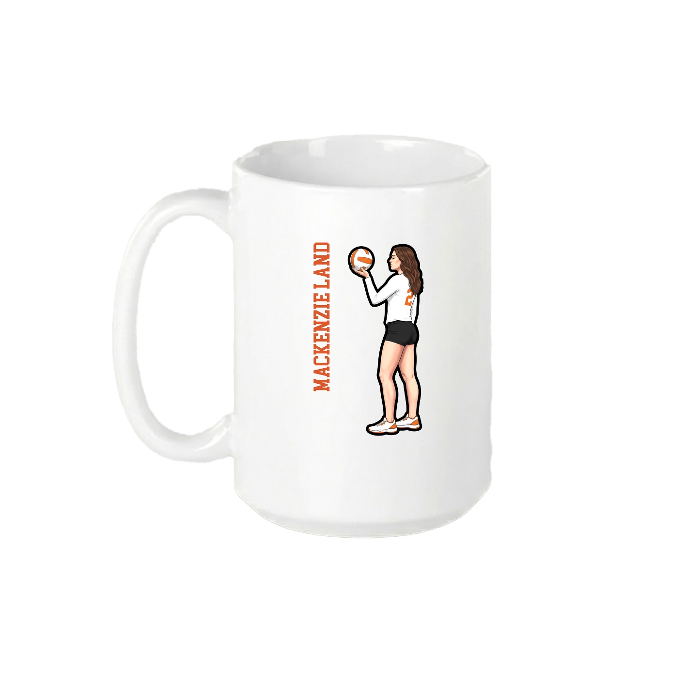 15oz Coffee Mug — Name Vertical in White