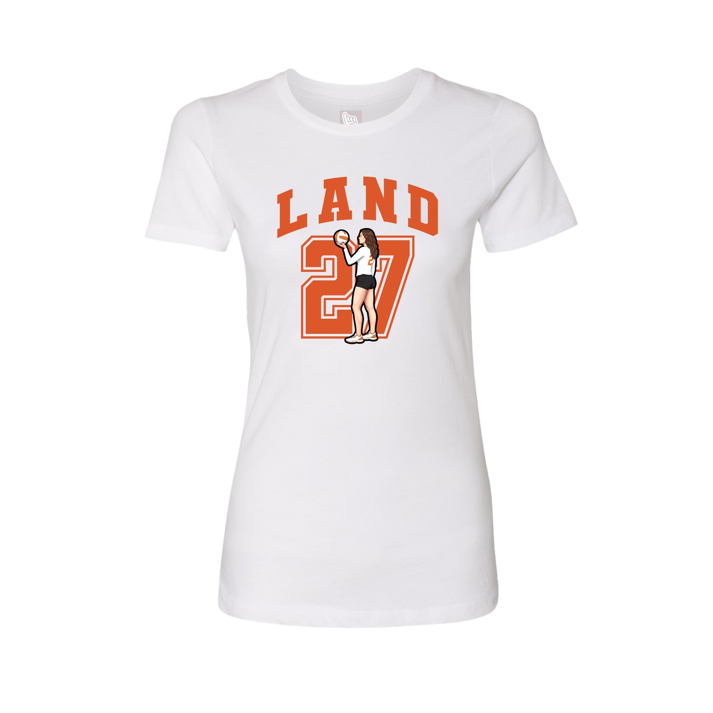 Fitted Women's Tee — Number in White