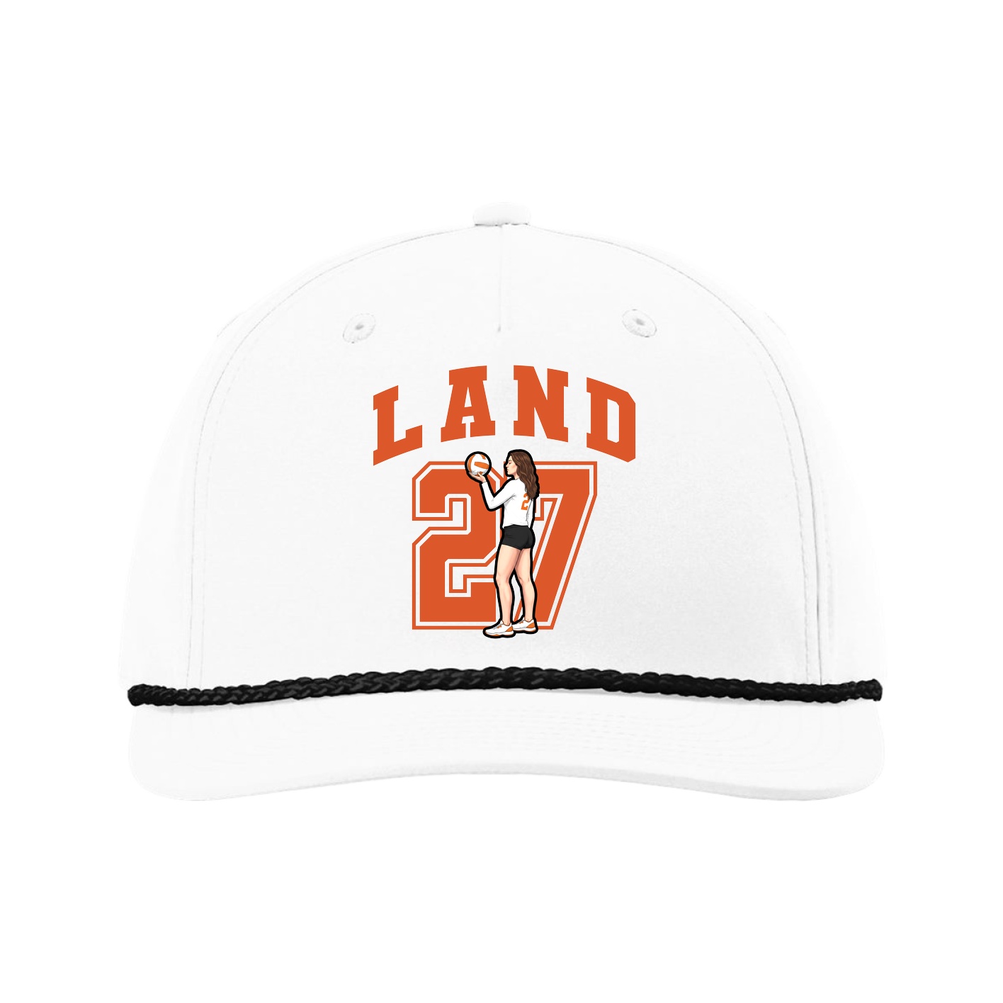 Five-Panel Classic Rope Cap — Number in White