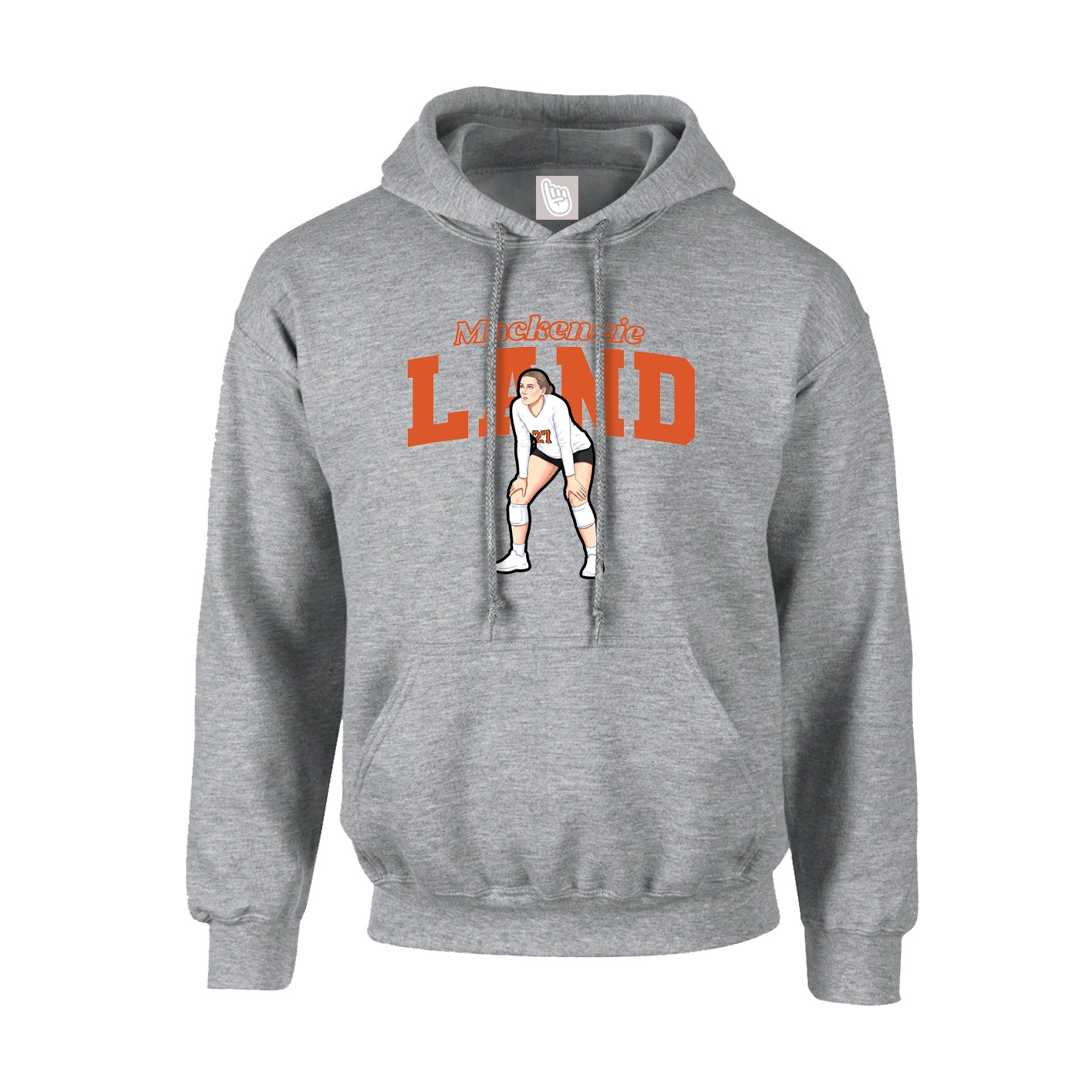 Hoodie — Name Arch in Grey