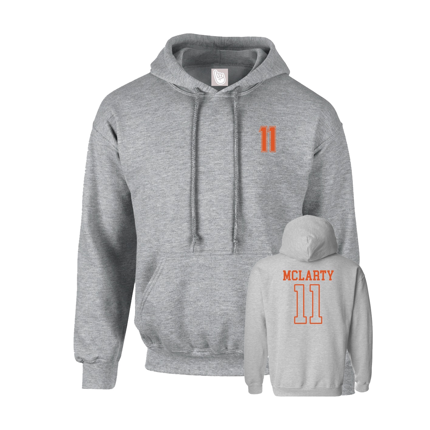 Youth Hoodie — Chest Back in Grey