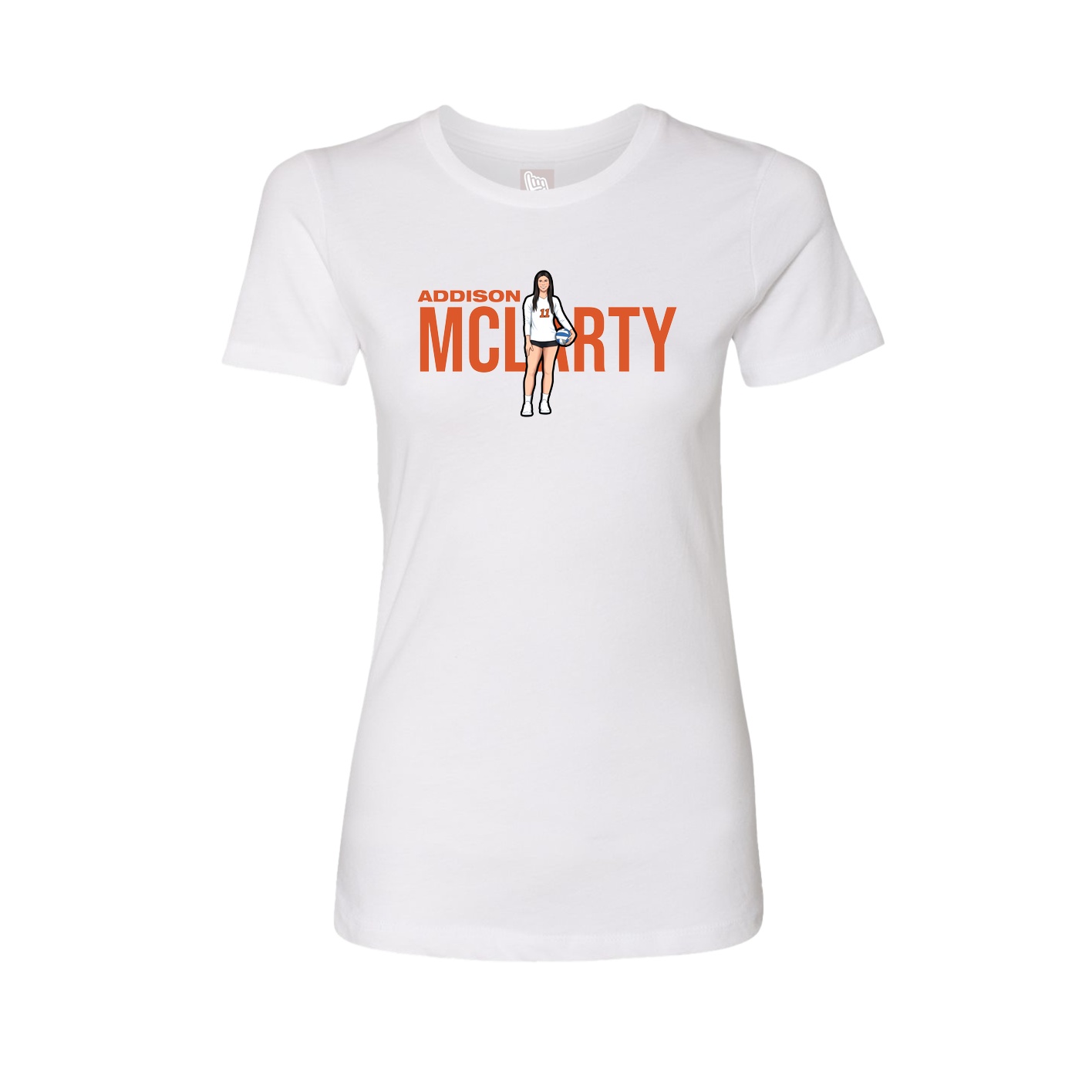 Fitted Women's Tee — Player Name in White