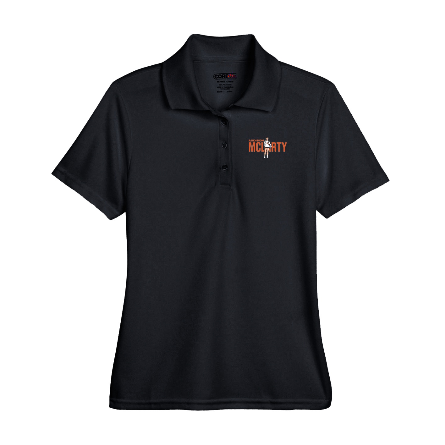 Performance Polo — Player Name in Black