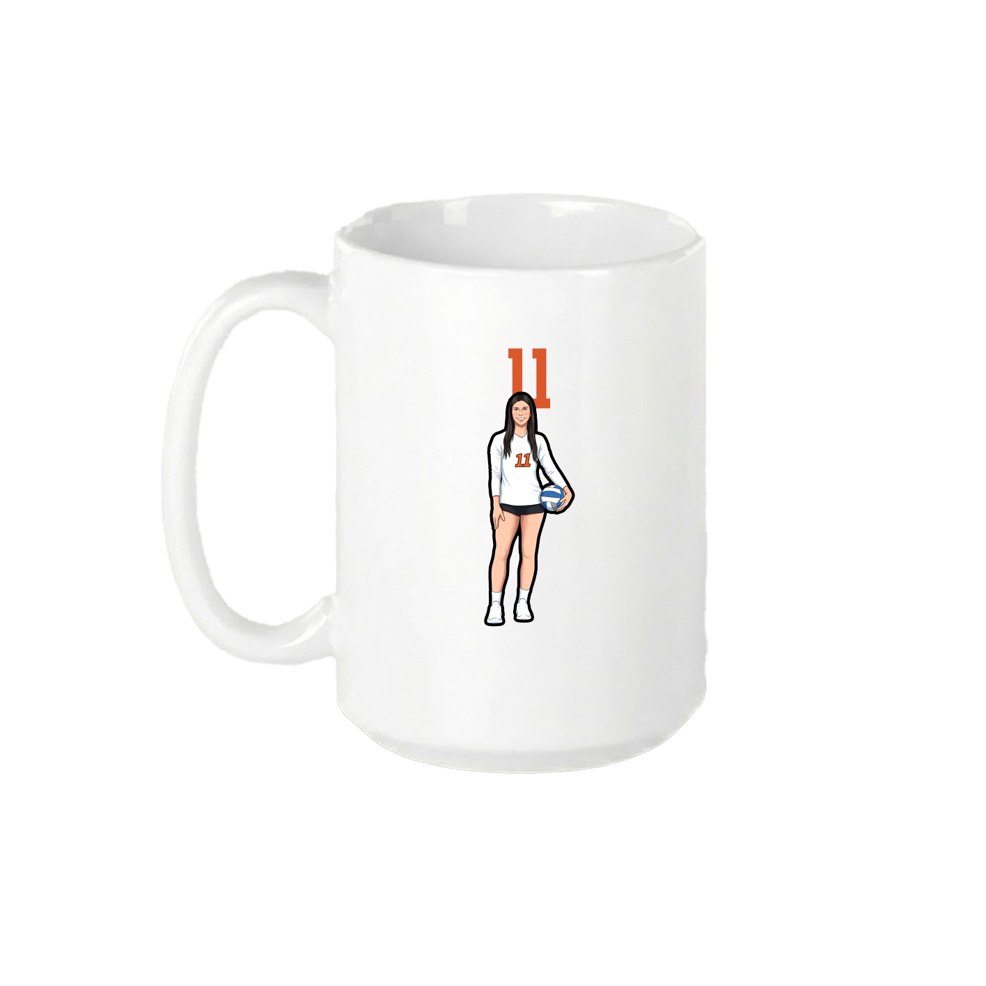 15oz Coffee Mug — Number Top in White