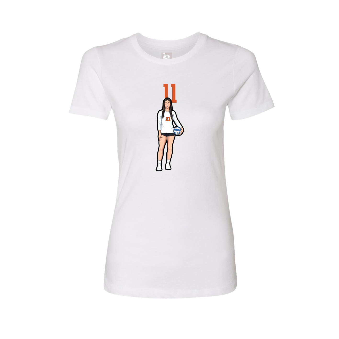 Fitted Women's Tee — Number Top in White