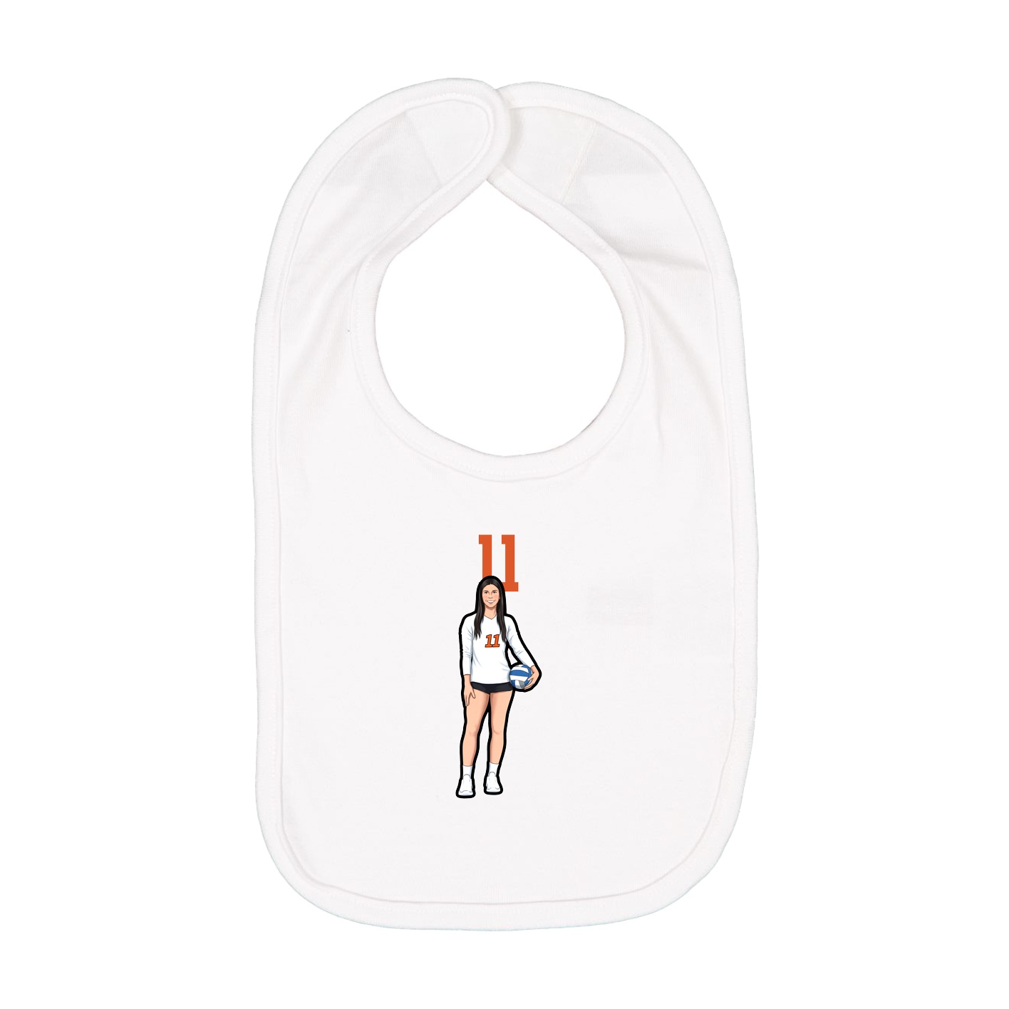 Infant Bib — Number Top in White