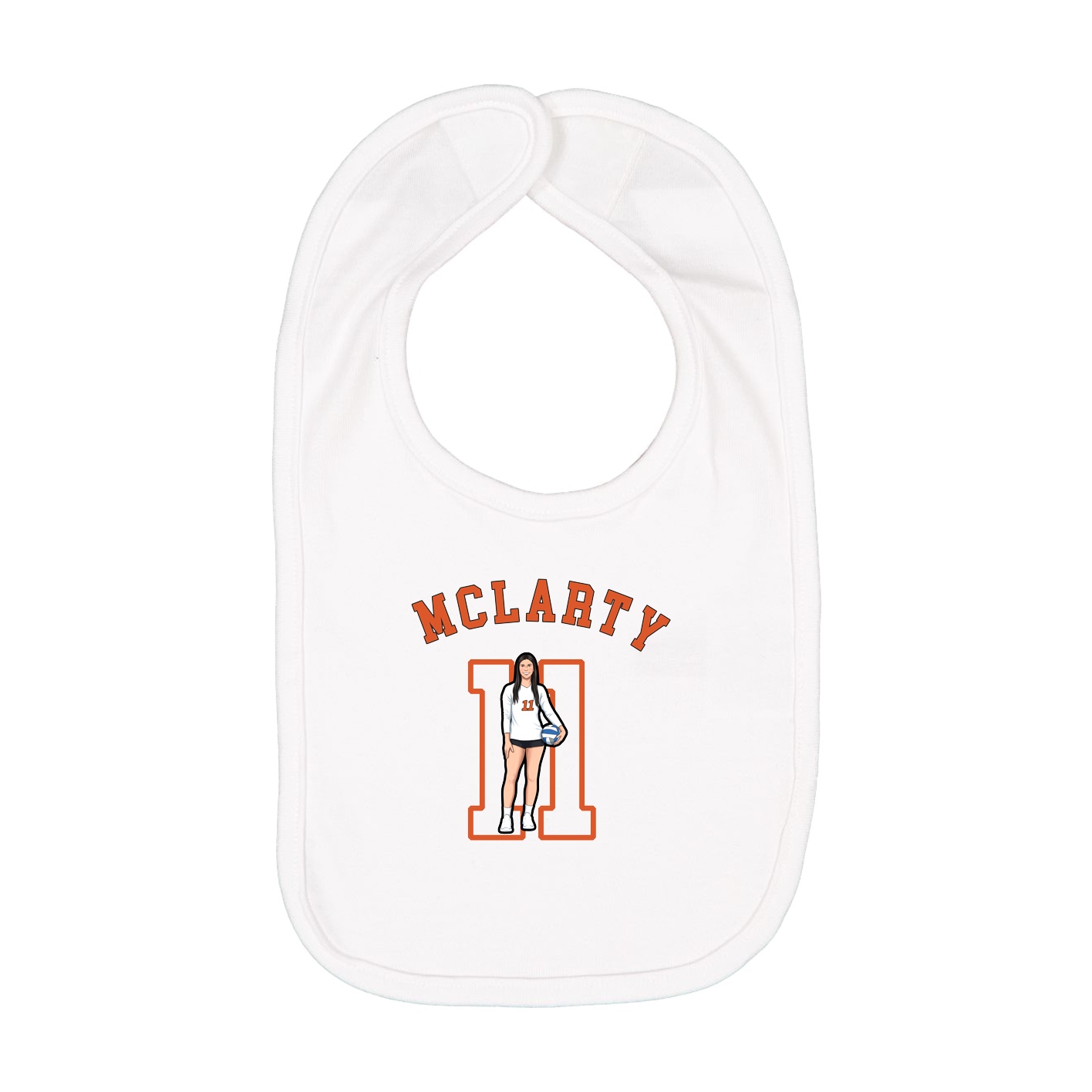 Infant Bib — Shirsey Arch in White