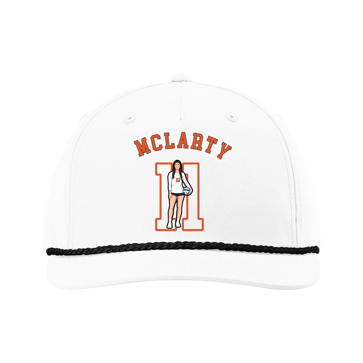 Five-Panel Classic Rope Cap — Shirsey Arch in White