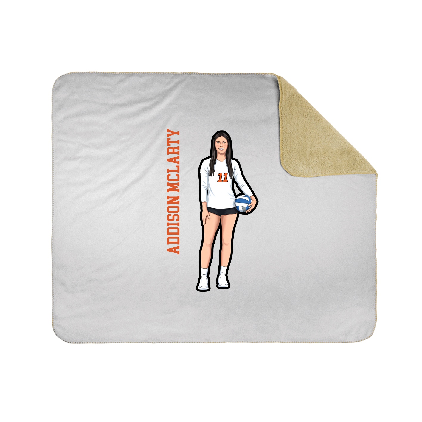 Throw Blanket — Name Vertical in White
