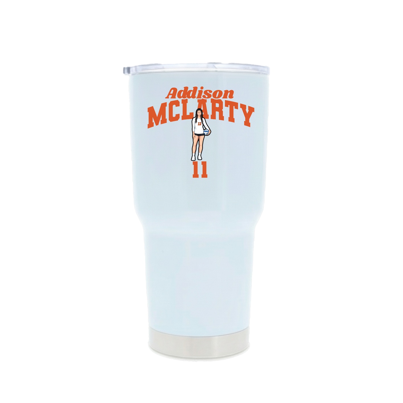 30oz Stainless Steel Tumbler — Signature Arch in White