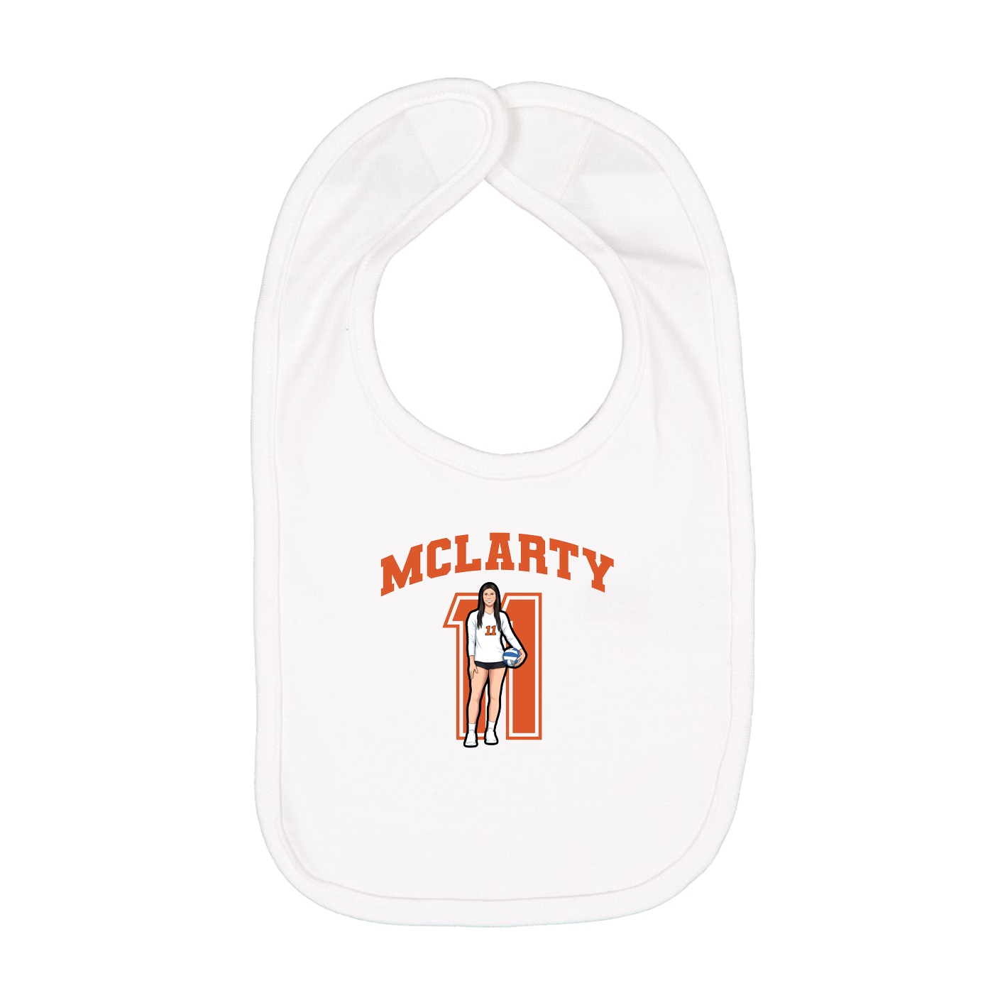 Infant Bib — Number in White