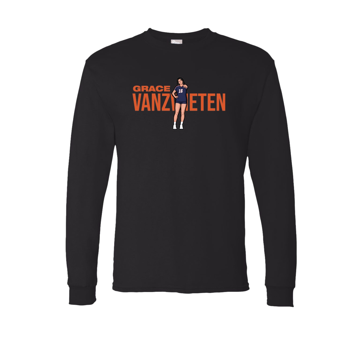 Long Sleeve Tee — Player Name in Black