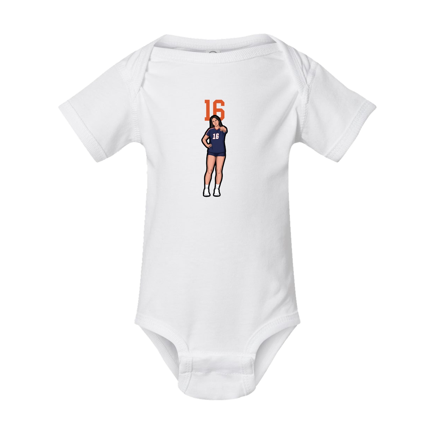 Baby Onesie — Number Top in White