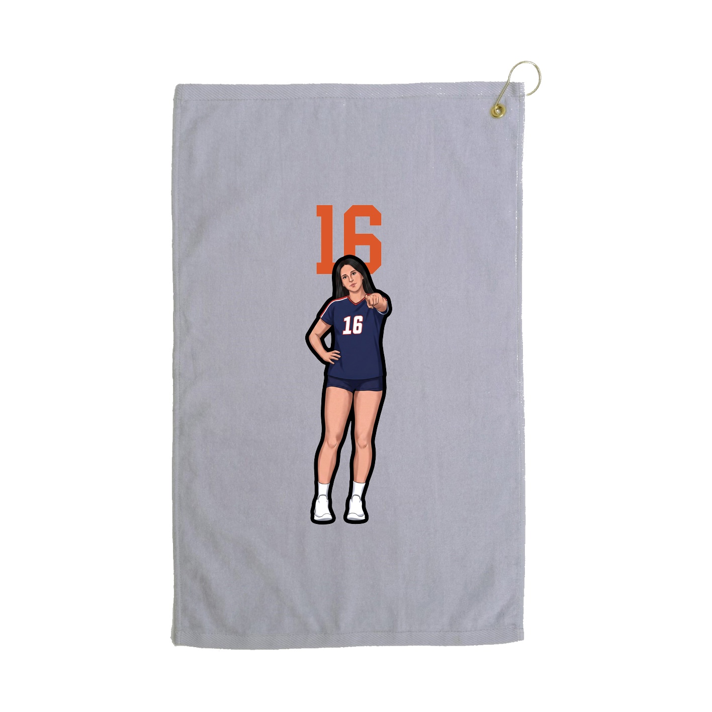 Golf Towel — Number Top in Grey