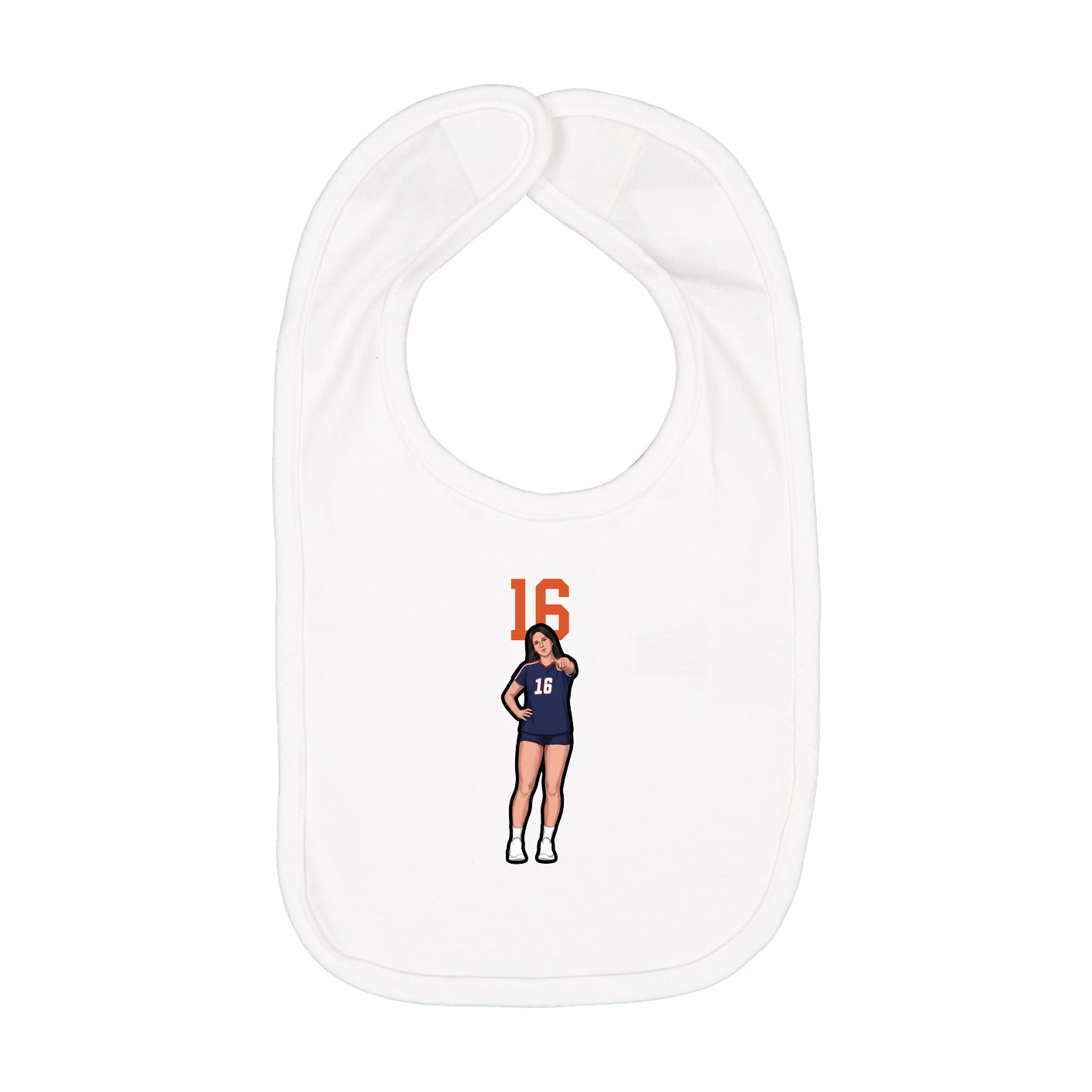 Infant Bib — Number Top in White