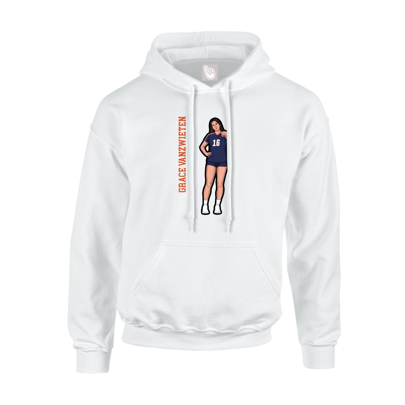 Hoodie — Name Vertical in White